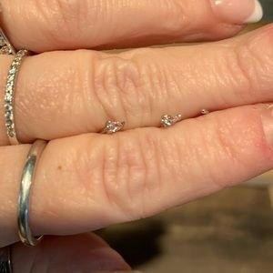 0.4 cttw pink sapphire half huggie earrings pear shaped